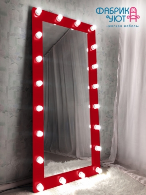 Зеркало напольное с подсветкой Хлоя 180 х 80 см. цвет Красный 28