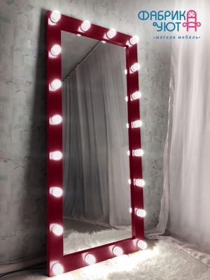 Зеркало напольное с подсветкой Хлоя 180 х 80 см. цвет Бордо 30