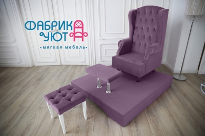 Комплект трон на пьедестале Беатриса №1 для педикюра, маникюра и тд. цвет Светло-Фиолетовый 26