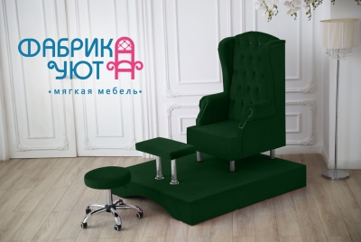 Комплект трон на пьедестале Беатриса №2 для педикюра, маникюра и тд. цвет Зеленый 36
